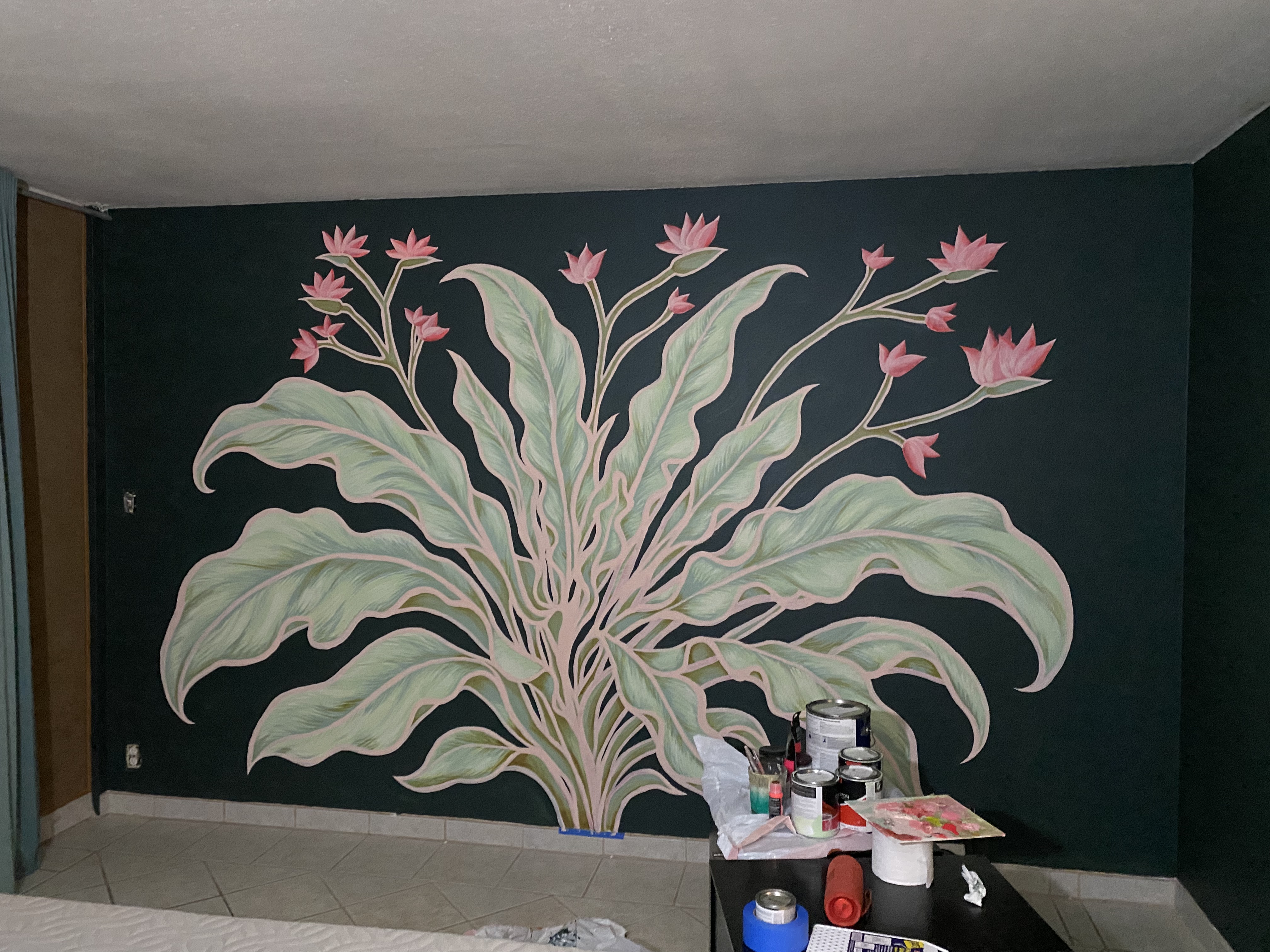 Tropical Botanical Mural