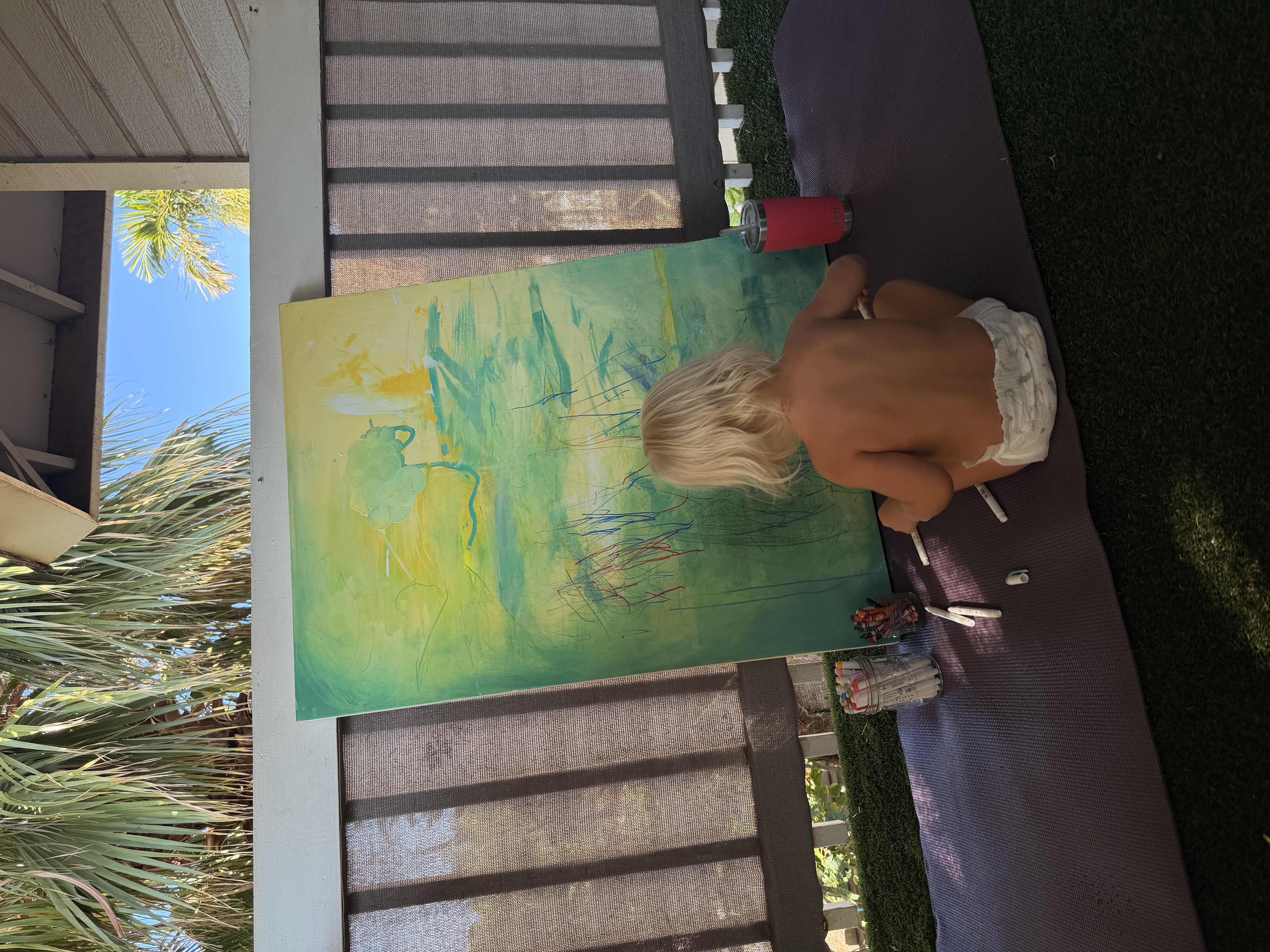 Here Comes the Sun vacation rental mural